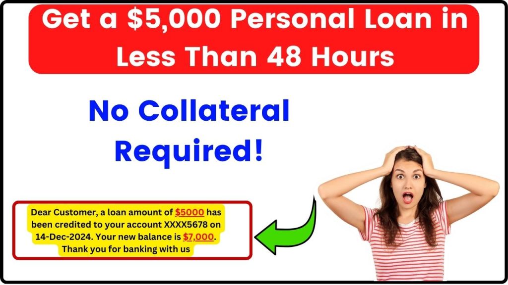 Get a $5,000 Personal Loan in Less Than 48 Hours – No Collateral Required!