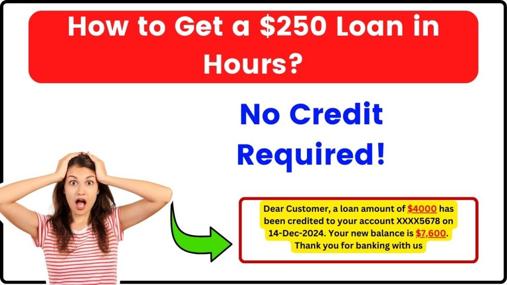 How to Get a $250 Loan in Hours – No Credit Required!