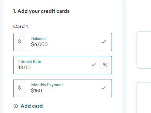 Credit Card Consolidation Calculator