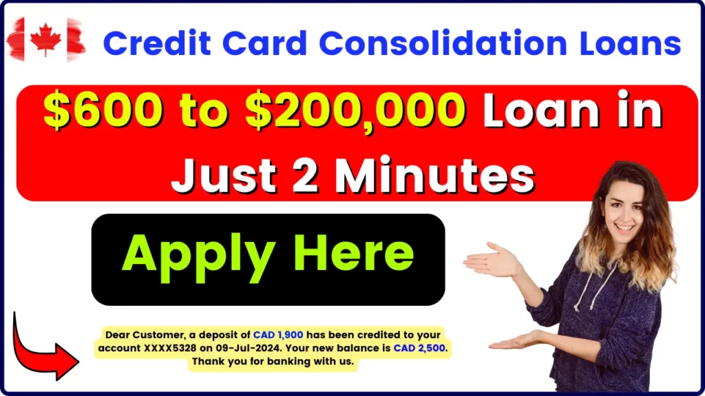 Credit Card Consolidation Loans - $600 to $200,000 Loan in just 2 minutes, Apply Here