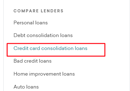 Credit Card Consolidation Loans