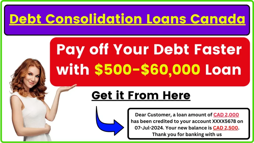 Debt Consolidation Loans Canada - Pay off Your Debt Faster with a $500-$60,000 Loan, Get it from here