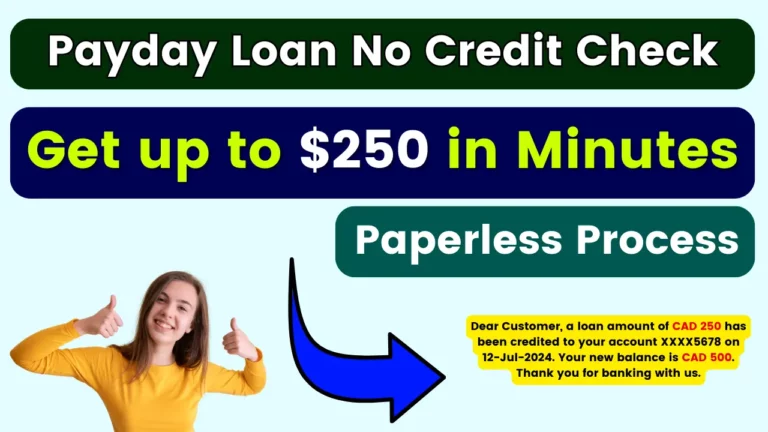 Payday Loan No Credit Check - Get up to $250 in minutes, Paperless Process