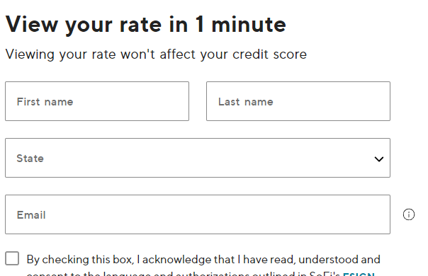 Sofi Personal Loan View My Rate