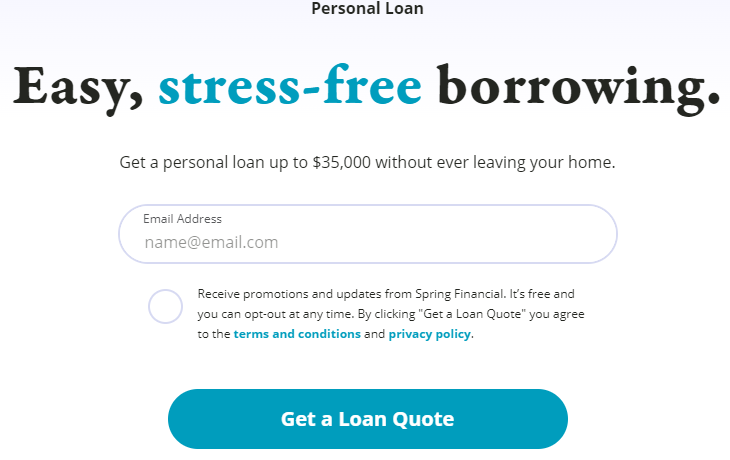 Spring Financial Personal Loan Application